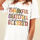 White Thanksgiving Slogan Print Crew Neck T Shirt