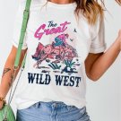 White The Great WILD WEST Rodeo Graphic Crew Neck T Shirt