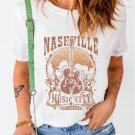 White Vintage NASHVILLE Music City Crewneck Graphic T Shirt
