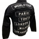 MENS VICTORIOUS DENIM Jacket BLACK WASH JEAN WORLD TOUR TOKYO PARIS LONDON DK192