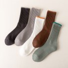 5 Pairs Mens Sports Cotton Socks Lot Warm Solid Color Stripe Casual Crew Socks 5 Pairs Mens Sports Cotton Socks Lot Warm Solid Color Stripe Casual Crew Socks
