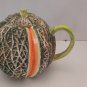 Vintage Cantaloupe Teapot and Creamer Pitcher Dept 56 hand painted 1960