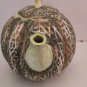 Vintage Cantaloupe Teapot and Creamer Pitcher Dept 56 hand painted 1960