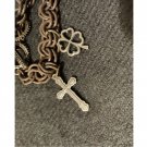 Coin Clover Crucified Christ Vtg Etruscan Chunky Charm Bracelet Trinidad& Tobago