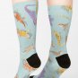 Bearded Dragon Blue Scatter Pattern Socks