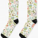 Birds And Blooms - Springtime - Pretty Floral Bird Pattern By Cecca Designs Socks