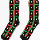 Black Bear On Red & Green Socks