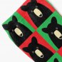 Black Bear On Red & Green Socks
