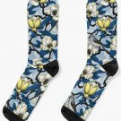 Blooming Magnolia And Titmose Bird 3 Socks