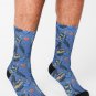 Blue And Grey Raven Magic Pattern Socks