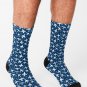 Blue And White Aeroplanes Silhouette Pattern Socks