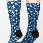 Blue And White Aeroplanes Silhouette Pattern Socks