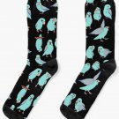 Blue Fallow Parrotlet Doodle Pattern Socks