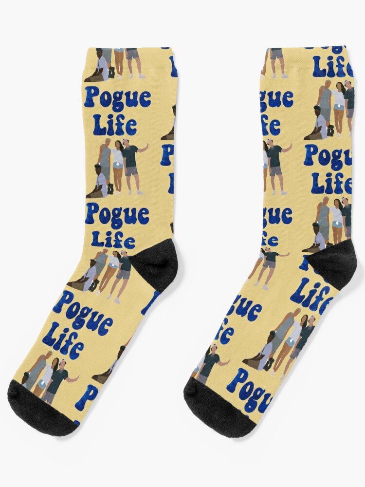 Blue Pogue Life - Aesthetic Outer Banks Collage Socks