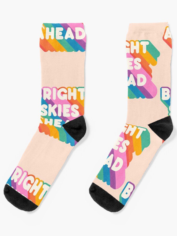 Bright Skies Ahead - Rainbow Typography Socks