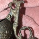 Vintage bronze serpent dragon oil lamp