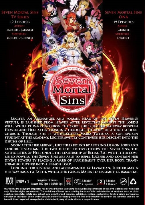 Anime DVD Seven Mortal Sins Vol.1-12 End + ONA Uncut Version English Dubbed