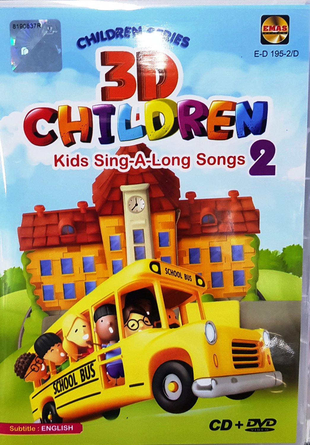 Children Series DVD+CD 3D Children Kids Sing A Long Songs Vol.2 English Dubbed
