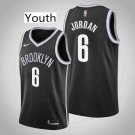 Youth Brooklyn Nets #6 DeAndre Jordan Black Swingman Stitched Jersey Icon