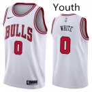 Youth Chicago Bulls #0 Coby White Swingmen Basketball Stitched Jersey White