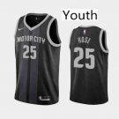 Youth Detroit Pistons #25 Derrick Rose Basketball Jersey Black City Edition
