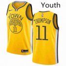 Youth Golden State Warriors #11 Klay Thompson Basketball Swingman Jersey Yellow