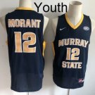 Youth Ja Morant #12 Murray State Racers Navy Basketball Jersey Stitched