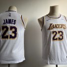 Youth LeBron James #23 Los Angeles Lakers Basketball White Jersey Stitched