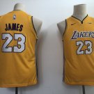 Youth LeBron James #23 Los Angeles Lakers Basketball Yellow Jersey Stitched