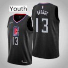 Youth Los Angeles Clippers #13 Paul George Black Statement Stitched Jersey