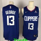 Youth Los Angeles Clippers #13 Paul George Blue Basketball Jersey Stitched