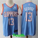 Youth Los Angeles Clippers #13 Paul George Blue City Edition Jersey Stitched
