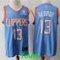 Youth Los Angeles Clippers #13 Paul George Blue City Edition Jersey Stitched