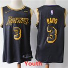 Youth Los Angeles Lakers #3 Anthony Davis Black City Edition Jersey Stitched