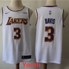 Youth Los Angeles Lakers #3 Anthony Davis White Basketball Jersey Stitched