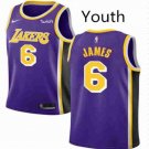 Youth Los Angeles Lakers #6 Lebron Jame Basketball Jersey Purple Stitched