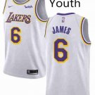Youth Los Angeles Lakers #6 Lebron Jame Basketball Jersey White Stitched