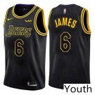 Youth Los Angeles Lakers #6 Lebron James Basketball Jersey Black Stitched