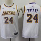 Youth Los Angeles Lakers #8 Kobe Bryant Jersey White Swingman Basketball