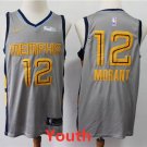 Youth Memphis Grizzlies #12 Ja Morant Basketball Swingman Stitched Jersey Gray