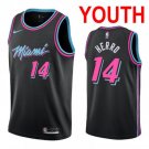 Youth Miami Heat #14 Tyler Herro Black City Edition Stitched Jersey