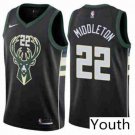 Youth Milwaukee Bucks #22 Khris Middleton Basketball Swingman Jersey Black