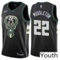 Youth Milwaukee Bucks #22 Khris Middleton Basketball Swingman Jersey Black