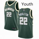Youth Milwaukee Bucks #22 Khris Middleton Basketball Swingman Jersey Green
