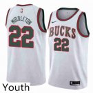 Youth Milwaukee Bucks #22 Khris Middleton Basketball Swingman Jersey White