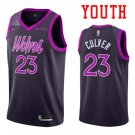 Youth Minnesota Timberwolves #23 Jarrett Culver Purple City Jersey Stitched