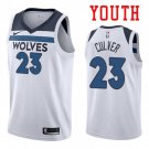 Youth Minnesota Timberwolves #23 Jarrett Culver White Association Jersey Stitched