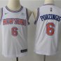 Youth New York Knicks #6 Kristaps Porzingis Basketball Jersey White Stitched