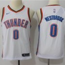 Youth Oklahoma City Thunder #0 Russell Westbrook Basketball Jersey White