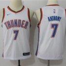 Youth Oklahoma City Thunder #7 Carmello Anthony Basketball Jersey White